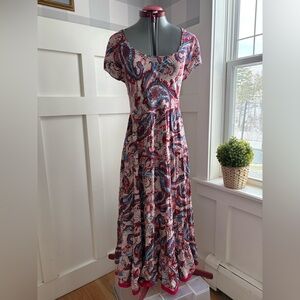 Soft Surroundings Multicolor Paisley Maxi Dress Size XL